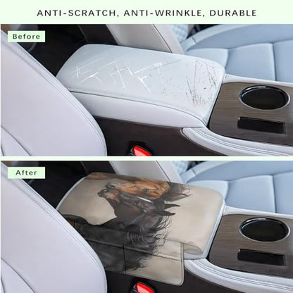 Brown Black Horse Car Center Console Pad Soft Non (Brown Black Horse)