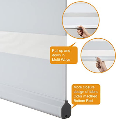 Zebra Blinds for Windows (16"w X 47"h / White)