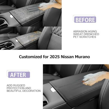 2025 2026 Murano Center Console Cover Compatible with 2025 2026 Nissan Murano Accessories 2025 Murano SL (2025-2026 Murano Thin Black)
