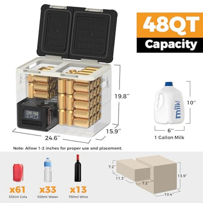 12v Refrigerator with APP Control (Black / 48QT)