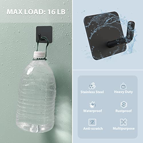 Adhesive Hooks for Shower Wall (Black)