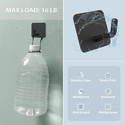 Adhesive Hooks for Shower Wall (Black)