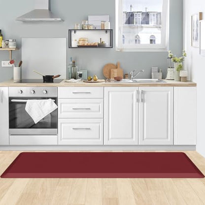 0.8" Thick Kitchen Mat Cushioned Anti Fatigue Rug Comfort Floor Mats (Red / 60"L x 17.3"W x 0.8"Th)