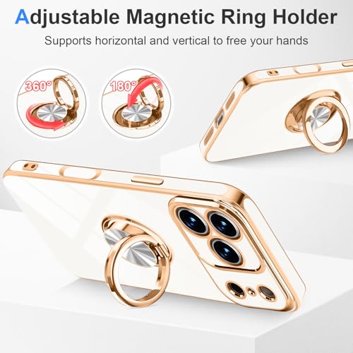 Designed for iPhone 17 Pro Max Case with Ring Stand Slim White (White / 6.9'' iPhone 17 Pro Max)