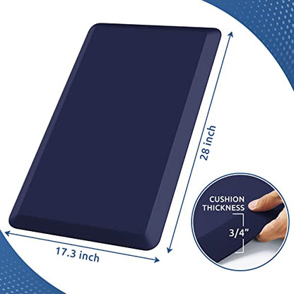 0.8" Thick Kitchen Mat Cushioned Anti Fatigue Rug Comfort Floor Mats (Blue / 28"L x 17.3"W x 0.8"Th)