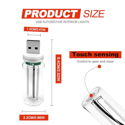 3PCS USB Car Interior Ambient Lights (Blue)