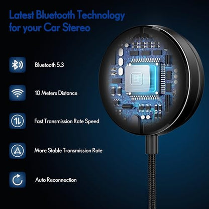 BK01 Bluetooth Car Kit (Magnet Mount Receiver with Ground Loop Noise Filter)