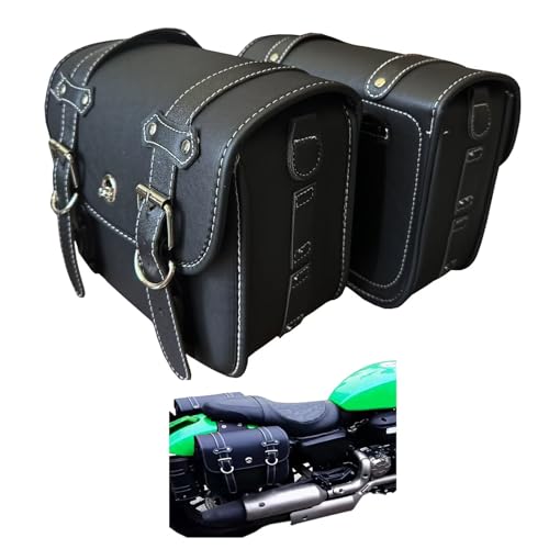 Faux Leather Motorcycle Saddlebags with Lock (Small Without Cup Bag)