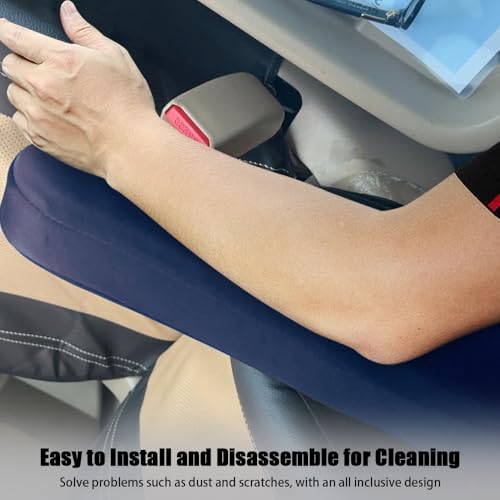 2PC Car Front Seat Armrest Covers (Navy Blue-2PC)