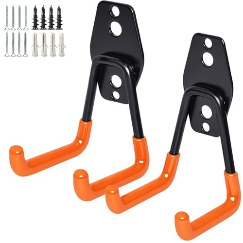 2 Pack Garage Storage Utility Hooks (Orange)