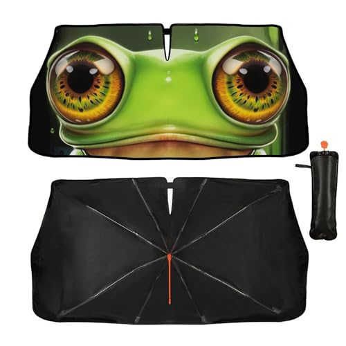 Frog Eye Car Windshield Sun Shade Umbrella Automotive Windshield Sunshade Foldable Front Car Accessories Interior Decor to Keep Vehicle Cool for Most Vehicles 57'' X 30'' (57'' X 30'' / style-AB31)