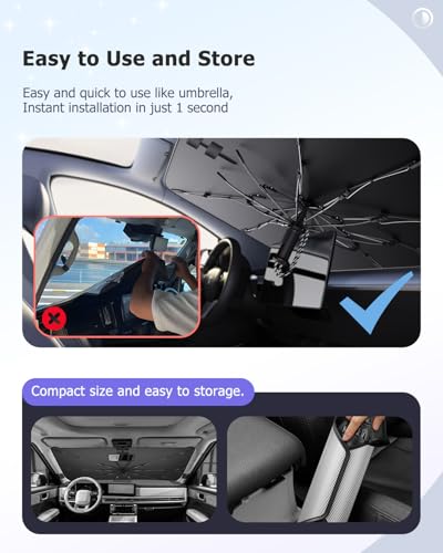 2026 Pilot Windshield Sun Shade Umbrella Foldable UV Block Car Front Window Sunshade (Pilot 2023-2026 & Passport 2019-2025)