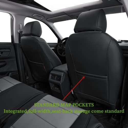 CRV Car Seat Covers Custom Fit for Honda 2015 (Leatherette(Black/Gray) / 2015-2016 CRV LX,EX,SE,EX-L,Touring)