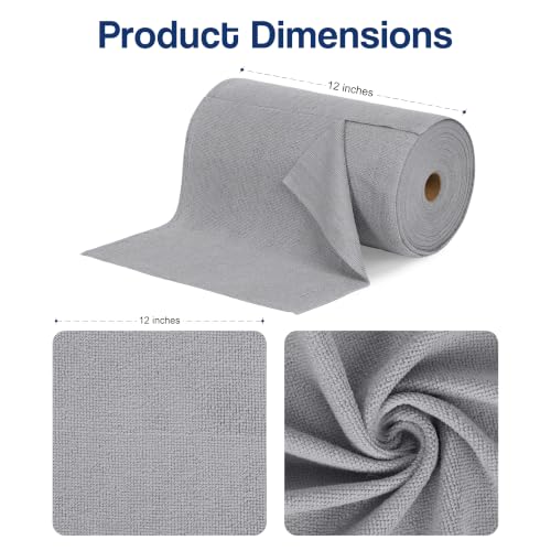 Microfiber Cleaning Cloth Roll (75 Count (Pack of 1) / Grey)