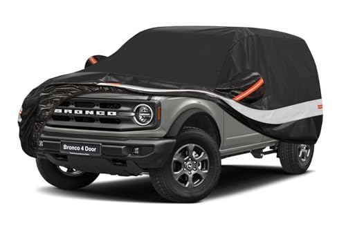 10 Layers SUV Car Cover Custom Fit for Ford Bronco 4 Door (Black Gray / Custom Fit for Ford Bronco 4 Door)