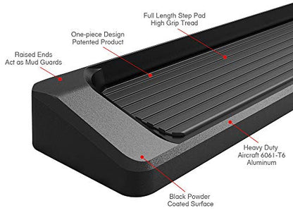 iRunning Boards OE Style Black for F150 F250 F350 Regular Cab (Aluminum Black / Running Board Style)