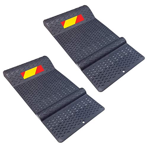 Pair of Plastic Parking Mat Guides for Garage Vehicles (2 Pack / Gray)
