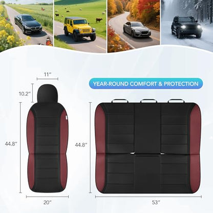 Leather Seat Covers (Red Wine Full Set)