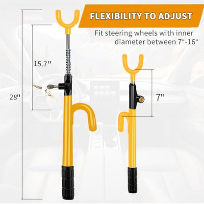 Heavy Duty Steering Wheel Lock (Yellow)