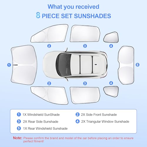 8 PCS Car Window Shades for Nissan Rogue Sport (for Nissan Rogue Sport 2017-2024)