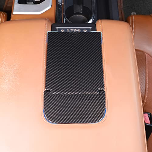 Black ABS Car Center Console Dash Table Storage Tray Compatible with Toyota Tundra 2014 (Carbon fiber pattern)