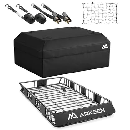 64" x 34" x 6" Roof Rack Cargo Basket with Bag (64" Roof Rack W/Bag, Net, 2 Straps)