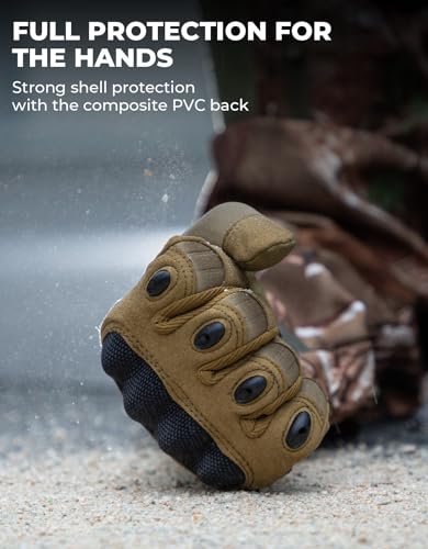 Tactical Gloves for Men (Brown, Microfiber Protection / XX-Large)
