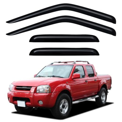 Window Visors Rain Guards for 2000 (2000-2004 Nissan Frontier Crew Cab)