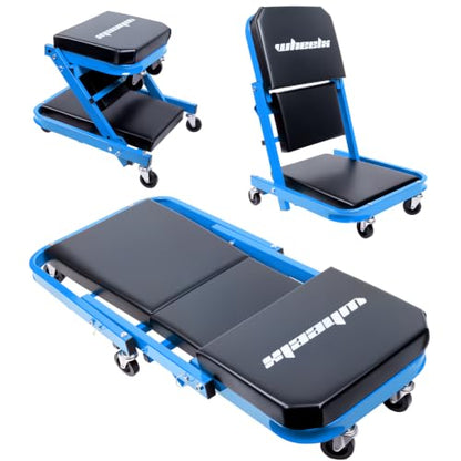 40-Inch 3-in-1 Mechanic Creeper Z Seat, 480 lbs Capacity, Blue (Blue)