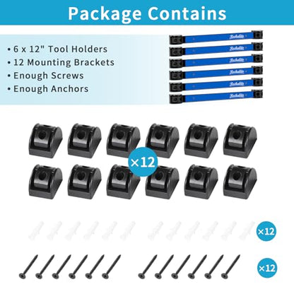 6 Pieces 12" Magnetic Tool Holder Strip (Blue 6PC / 12")