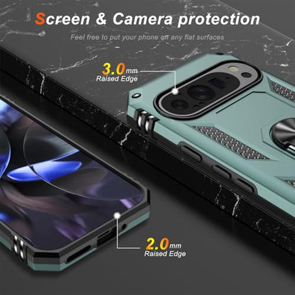 for Google Pixel 9 Pro XL Case with Screen Protector (Pine Green / Google Pixel 9 Pro XL)
