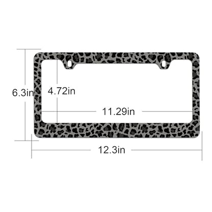 Stainless Steel Black Cheetah License Plate Holder Leopard Print License Plate Frame Cheetah Leopard Black Car License Plate Covers tag Frame for Women 12.3" X 6.3" (Cheetah License Plate Frame / one size)