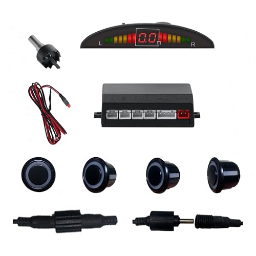 Parking Sensor Kit Backup Sensor Kit Reverse for Car 5 Color Options for Probes Adjustable Alarm Volume Professional Sensore de Reversa para Carro Safe Driving Assistant（Black） (Black)