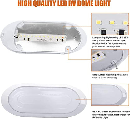Dual Tone 12Volts Bright RV LED Interior Light with Switch (Dual-Tone: 3000K/4000K)