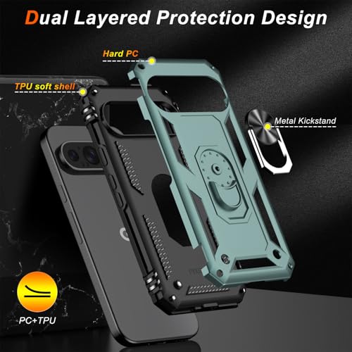 for Google Pixel 9 Pro XL Case with Screen Protector (Pine Green / Google Pixel 9 Pro XL)