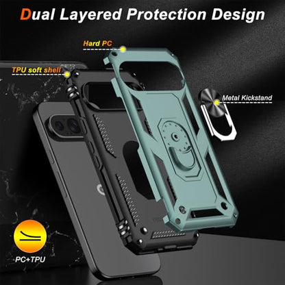 for Google Pixel 9 Pro XL Case with Screen Protector (Pine Green / Google Pixel 9 Pro XL)