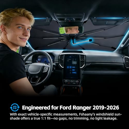 Windshield Sun Shade Umbrella for Ford Ranger 2019 (For Ford Ranger 2019-2026)