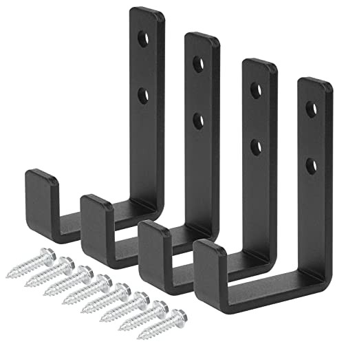 4 Pack 2-3/8" Heavy Duty Steel J Hook, Wall Mount Garage Hanging Bracket (2-3/8 Inch)