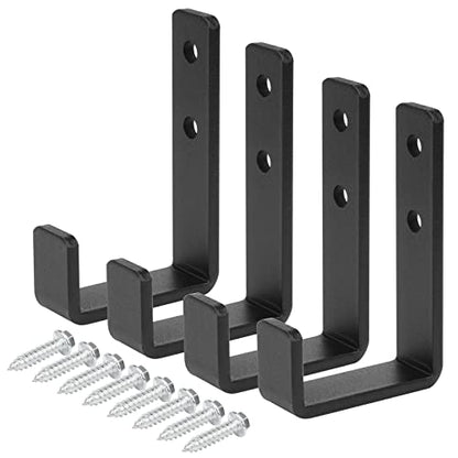 4 Pack 2-3/8" Heavy Duty Steel J Hook, Wall Mount Garage Hanging Bracket (2-3/8 Inch)