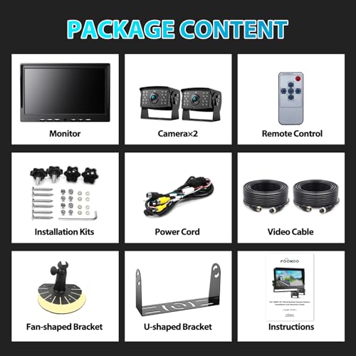 HD 1080P Dual Wired Backup Camera (10-inch / Black)