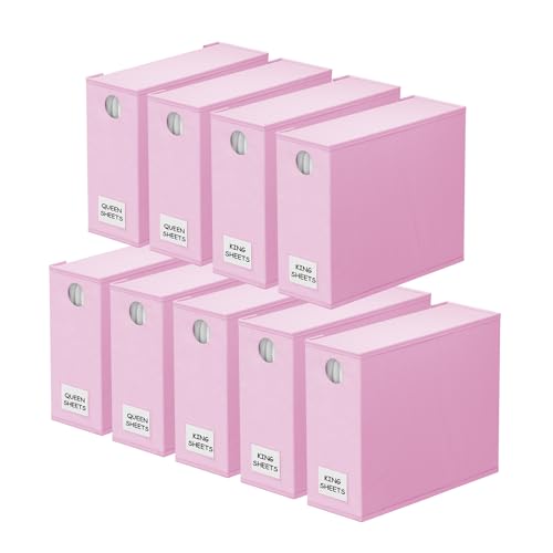 9 Pack Bed Sheet Organizers and Storage (9 pcs / Pink)