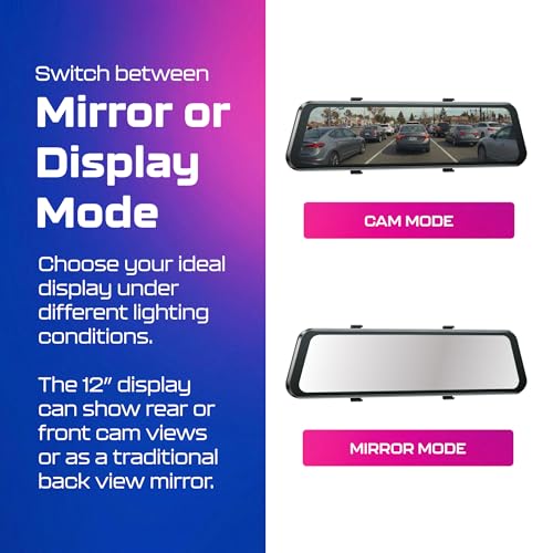 PG17 Pro 4K+2.5K Mirror Dash Cam with STARVIS 2 & 5G WiFi Rear View Mirror Camera