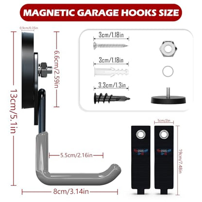 Heavy Duty Magnetic Hooks (2.6"x4-SU / Gray)