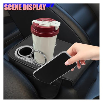 Leather Car Center Console Cover (Black)