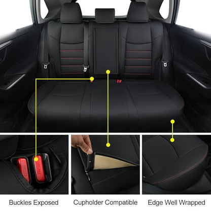 Rav4 Hybrid Seat Covers (#2 2019-2025 RAV4 Hybrid (Not for XSE/SE/Plug-in) / Black&Red)