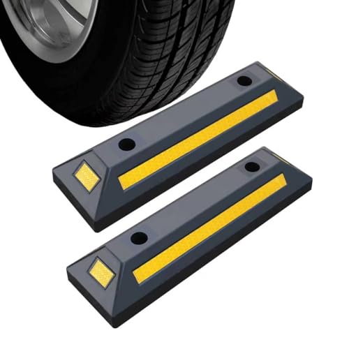 2PCS Rubber Parking Guide Tire Blocks (20.7" Long)