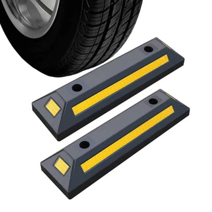 2PCS Rubber Parking Guide Tire Blocks (20.7" Long)