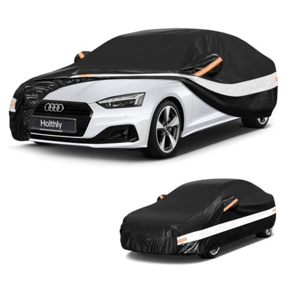 10 Layers Sedan Car Cover Custom Fit for Audi A5 (Black Gray / Custom Fit for Audi A5/S5)