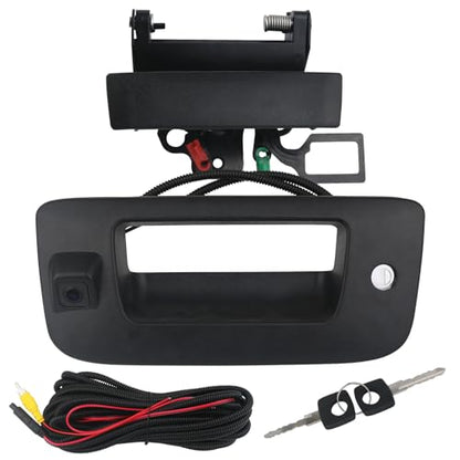 Backup Camera Tailgate Handle Rear View Camera Liftgate Latch Handle with Key Lock Cylinder Black Compatible with 2007 (2007-2014 Black)