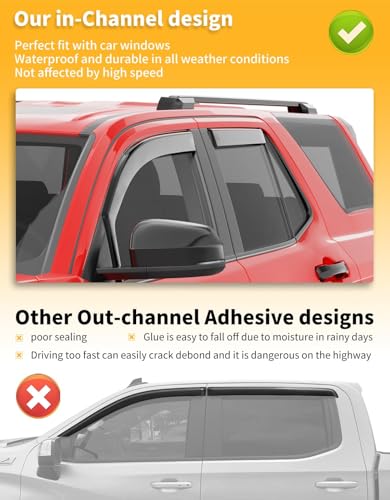 in Channel Window Visors Rain Guards for Toyota 4Runner 2025 (Fit for Toyota 4Runner 2025-2026)